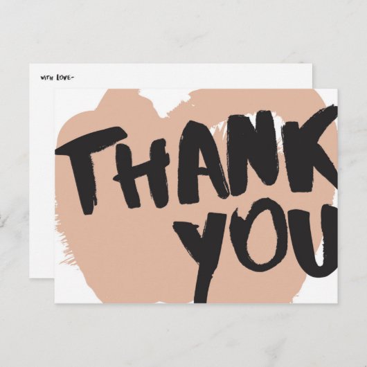 Abys Brush Lettering Dank u Briefkaart Mailer (Voorkant / Achterkant)