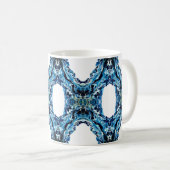 Abyss Abstract Navy Blue Gold White Fluid Art Koffiemok (Voorkant rechts)