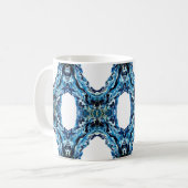 Abyss Abstract Navy Blue Gold White Fluid Art Koffiemok (Voorkant links)