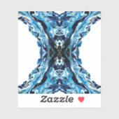 Abyss Abstract Navy Blue Gold White Fluid Art Sticker (Vel)