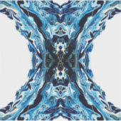 Abyss Abstract Navy Blue Gold White Fluid Art Sticker (Voorkant)