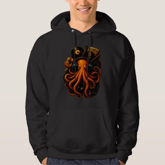 Abyss Kraken – Glowing Steampunk Octopus Hoodie (Voorkant)