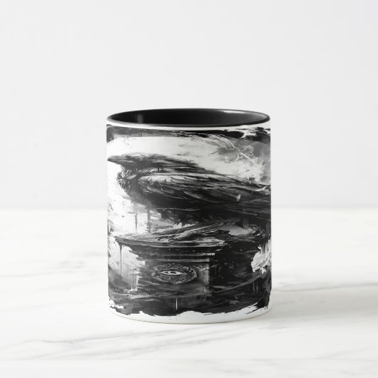 Abyssal Gaze Heavy Metal Raven Skull Mok (Midden)