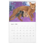 Abyssian Cat Calendar (elk jaar aanpassen) Kalender (Mar 2026)
