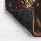 Abyssijn bij de Haard Kerstmis Muismat (Hoek)