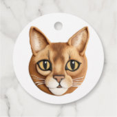 Abyssijnse Kat 3D Geïnspireerd Bedankjes Labels (Achterkant)
