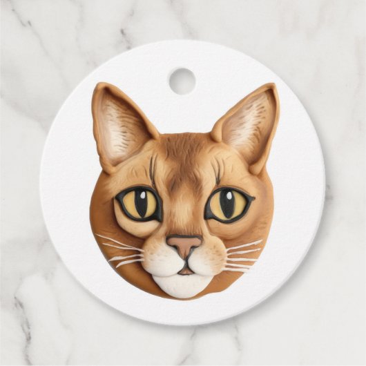 Abyssijnse Kat 3D Geïnspireerd Bedankjes Labels (Voorkant)