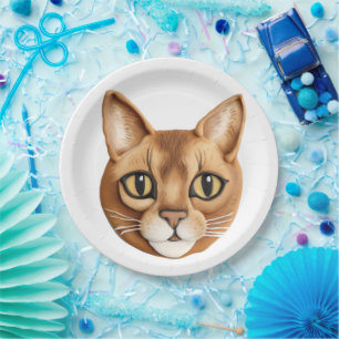 Abyssijnse Kat 3D Geïnspireerd Papieren Bordje