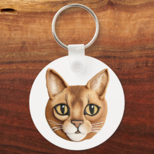 Abyssijnse Kat 3D Geïnspireerd Sleutelhanger