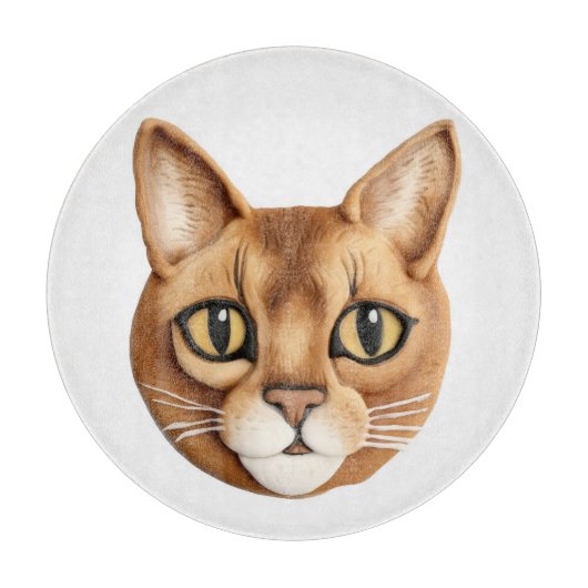 Abyssijnse Kat 3D Geïnspireerd Snijplank (Voorkant)