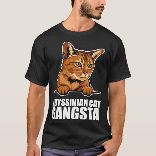 Abyssijnse kat gangsta t-shirt (Voorkant)