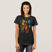 Abyssijnse kat in de ruimte t-shirt (Voorkant volledig)
