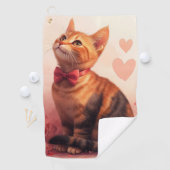 Abyssijnse Kat met Rozen - Valentijnsdag Golfhanddoek (Insitu)