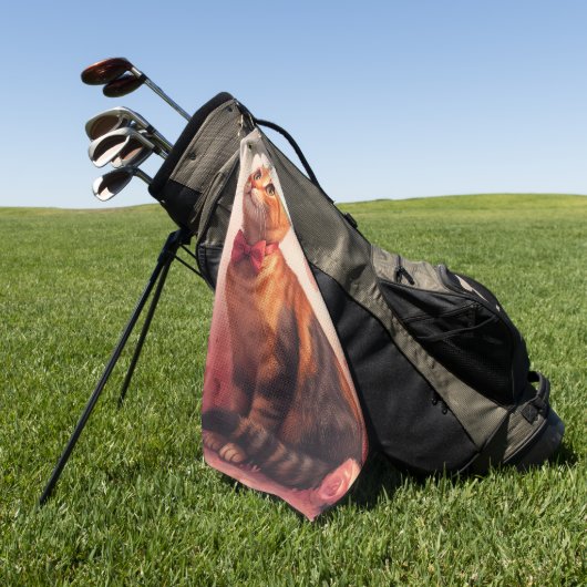 Abyssijnse Kat met Rozen - Valentijnsdag Golfhanddoek (Groen)
