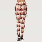 Abyssijnse Kat met Rozen - Valentijnsdag Leggings (Achterkant)