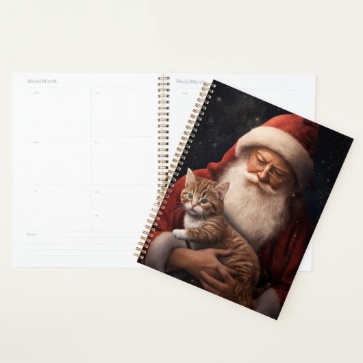 Abyssijnse kat met Sinterklaas Festive Kerst  Planner (Display)