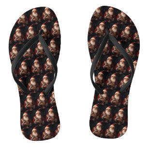 Abyssijnse kat met Sinterklaas Kerstfeest  Teenslippers