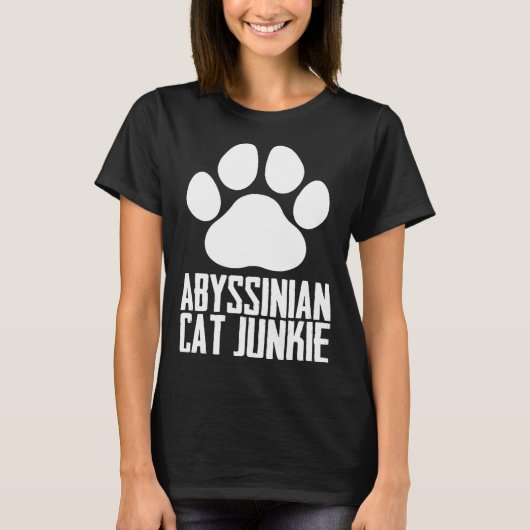 Abyssijnse kat verslaafde t-shirt (Voorkant)