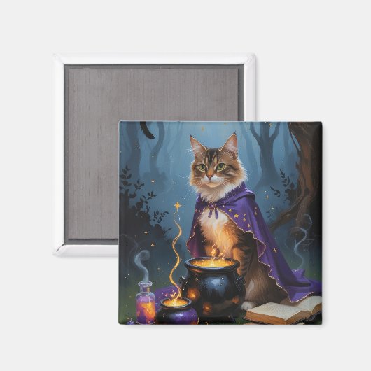 Abyssijnse Kat Whimsical Halloween Schilderij Magneet (Voorkant / Achterkant)