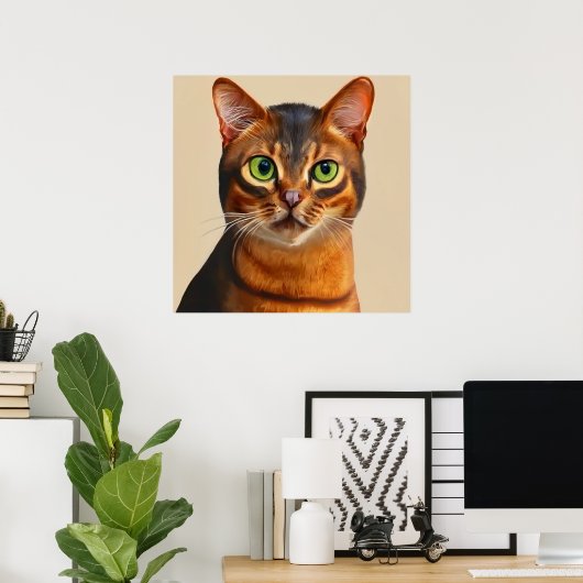 Abyssiniaans - Cat Portrait Poster (Thuiskantoor)