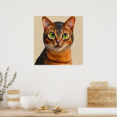 Abyssiniaans - Cat Portrait Poster (Keuken)