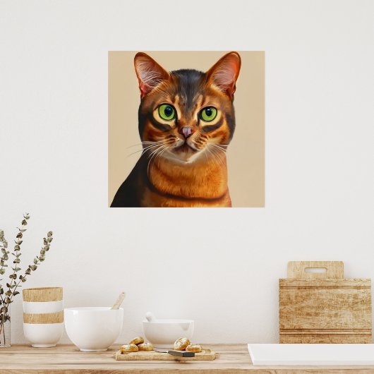 Abyssiniaans - Cat Portrait Poster (Keuken)