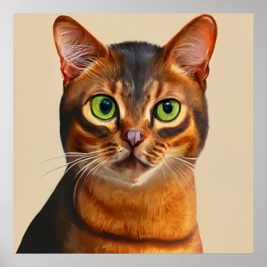 Abyssiniaans - Cat Portrait Poster (Voorkant)
