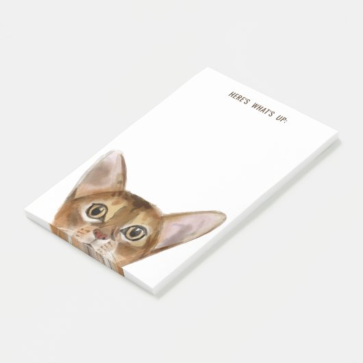 Abyssiniaanse kat | bewerkbare tekst | Hier is wat Post-it® Notes (Schuin)