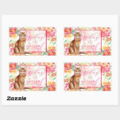 Abyssiniaanse kat en Waterverf Flowers Sticker (Vel)