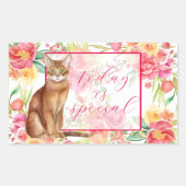 Abyssiniaanse kat en Waterverf Flowers Sticker (Voorkant)