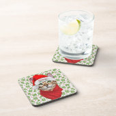 Abyssiniaanse kat Ho Ho Santa Hat Meowy Kerstmis Bier Onderzetter (Rechterzijde)