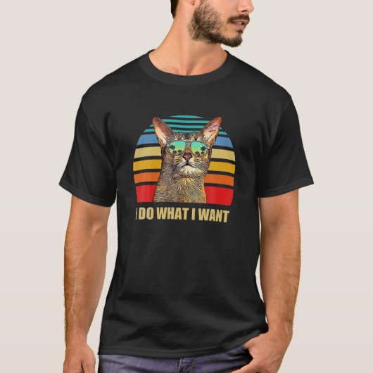 Abyssiniaanse kat ik doe wat ik wil dat grappige k t-shirt (Voorkant)