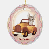 Abyssiniaanse Kat Rijdt Auto ornament (Links)