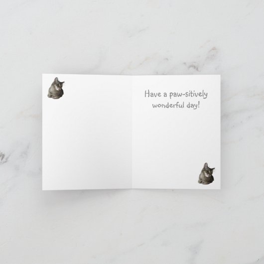 Abyssiniaanse kat verjaardagsfeestje Kaart (Binnen)