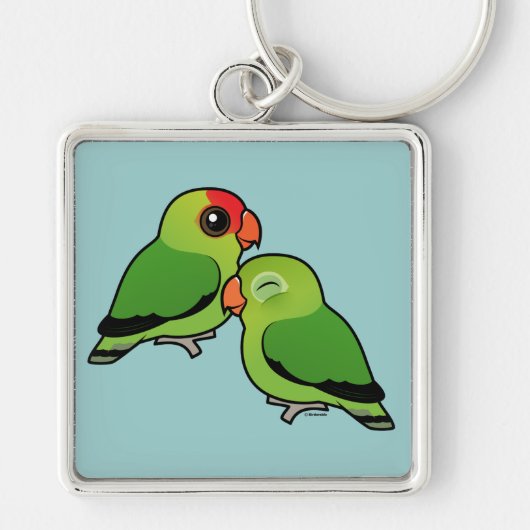 Abyssiniaanse Lovebird Schattige Pair Sleutelhanger (Voorkant)