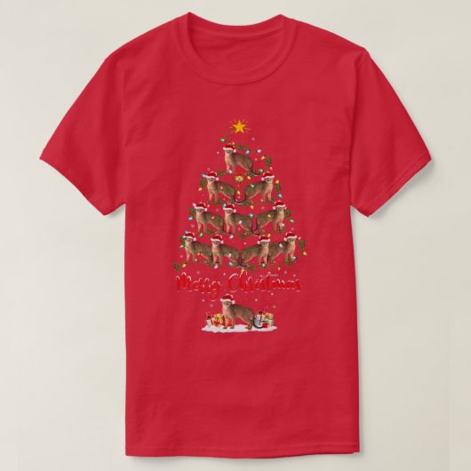 Abyssiniaanse Lover Matching Santa Abyssinian Chri T-shirt (Design voorkant)