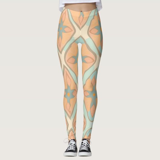 Abyssiniaanse pastel kleurrijk gepersonaliseerd pa leggings (Voorkant)