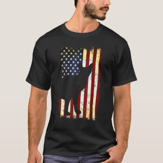 Abyssiniaanse Silhouette Amerikaanse vlag op 4 jul T-shirt