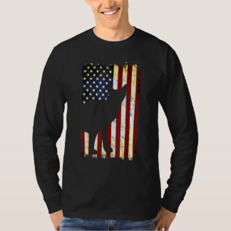 Abyssiniaanse Silhouette Amerikaanse vlag op 4 jul T-shirt