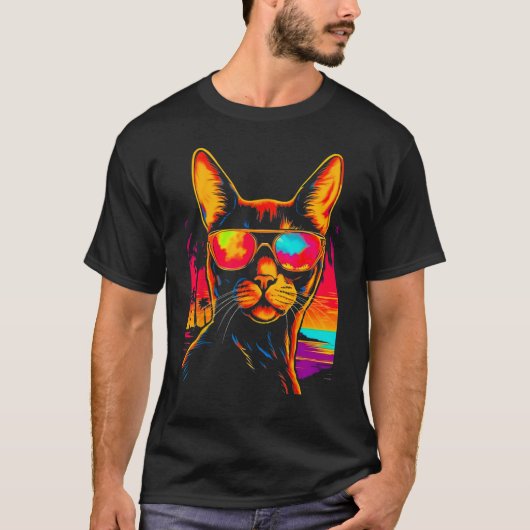 Abyssinian Cat Beach Party T-shirt (Voorkant)