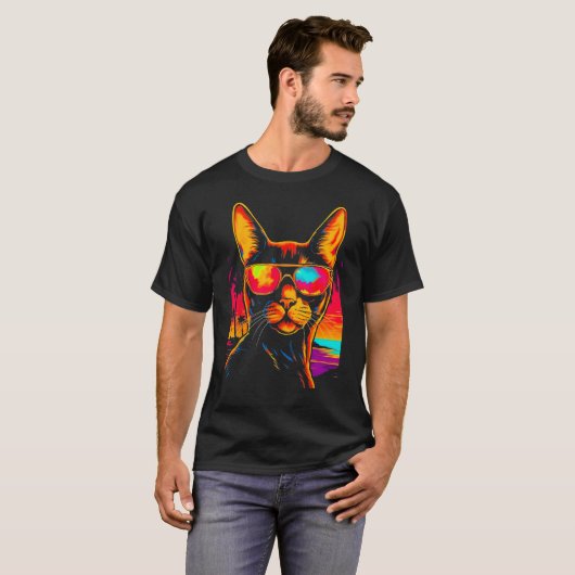 Abyssinian Cat Beach Party T-shirt (Voorkant volledig)