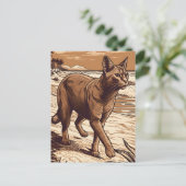 Abyssinian-Cat bij een tropisch strand tijdens zon Briefkaart (Staand voorkant)