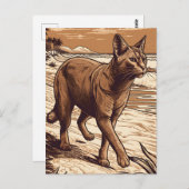 Abyssinian-Cat bij een tropisch strand tijdens zon Briefkaart (Voorkant / Achterkant)