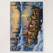 Abyssinian Cat Christmas Boat Holiday Legpuzzel (Verticaal)