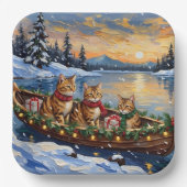 Abyssinian Cat Christmas Boat Holiday Papieren Bordje (Voorkant)