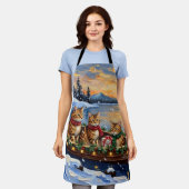 Abyssinian Cat Christmas Boat Holiday Schort (Gedragen)