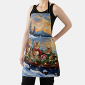 Abyssinian Cat Christmas Boat Holiday Schort (Insitu)