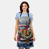 Abyssinian Cat Christmas Red Truck Holiday Schort (Gedragen)