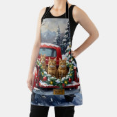 Abyssinian Cat Christmas Red Truck Holiday Schort (Insitu)