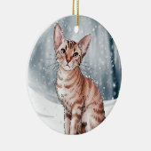 Abyssinian Cat Circle Christmas Ornament (Rechts)